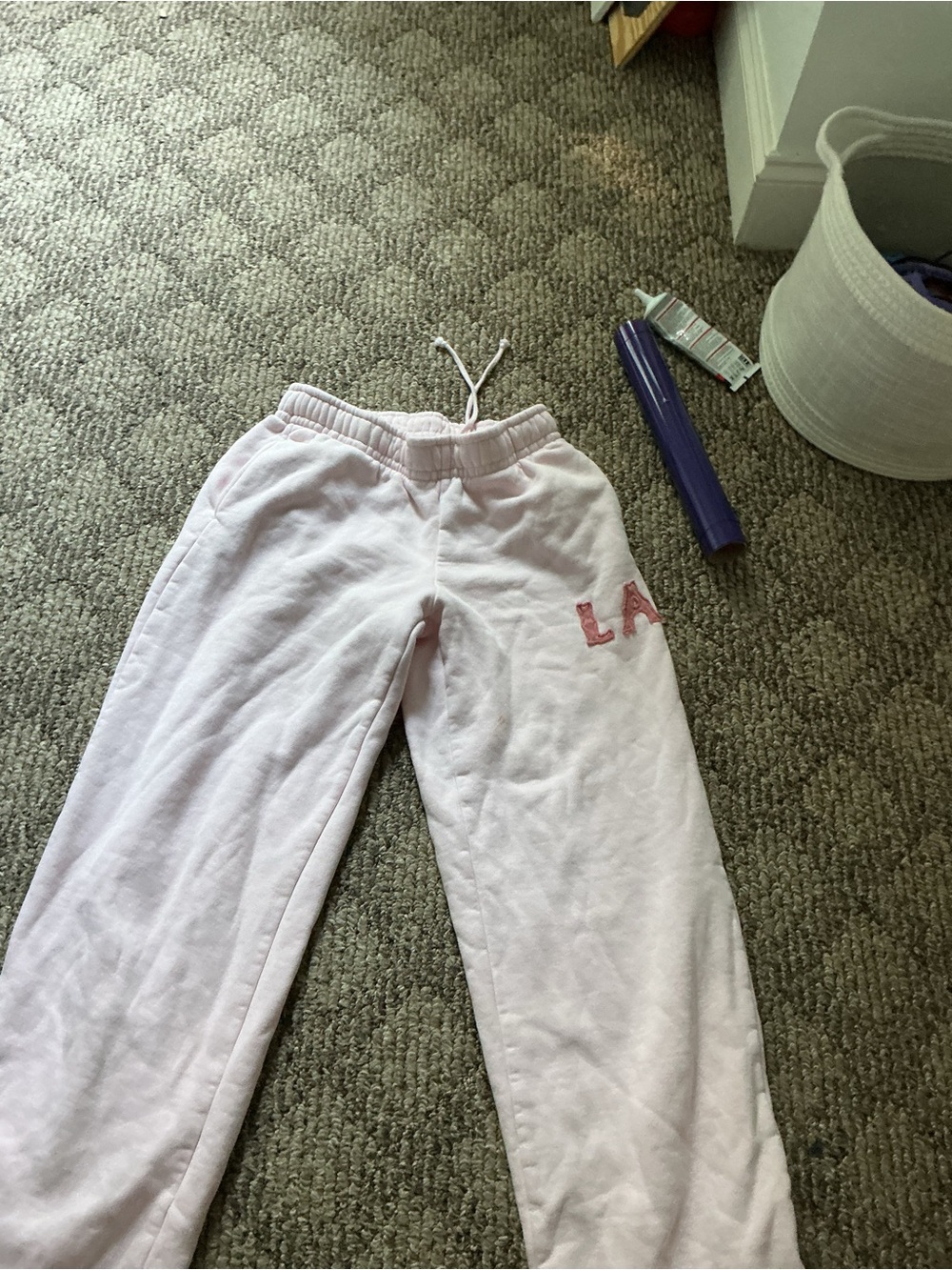 PacSun Kids Light Pink Sweatpants with LA Applique